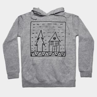 A house and a tree . Hoodie